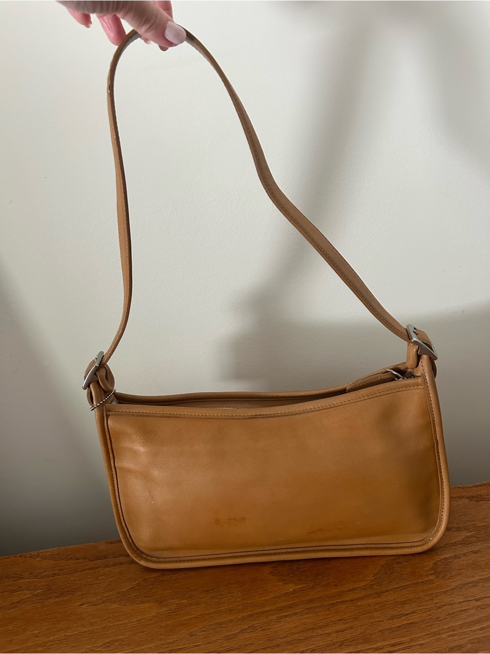 Vintage Coach Tan Leather Shoulder Bag Audrey 9071